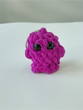 Handmade Purple Crochet Ghost Keychain